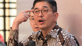 Ketua Umum Kamar Dagang dan Industri (Kadin) Indonesia sekaligus Ketua ASEAN Business Advisory Council (ASEAN-BAC) 2023 Arsjad Rasjid memberikan pemaparan dalam konferensi pers pelaksanaan ASEAN-BAC Summit 2023 di Jakarta, Selasa (8/8/2023). Bisnis/Himawan L Nugraha