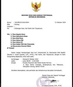 Surat berkop kemendes untuk acara pribadi