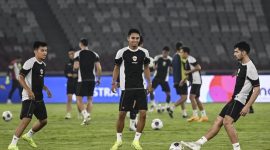 Latihan Timnas Indonesia jelang lawan Jepang. Foto: ANTARA FOTO/Aprillio Akbar
