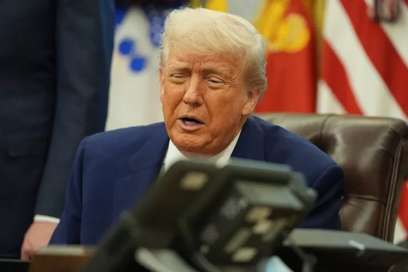 President Donald Trump speaks on the phone to Britian's Prime Minister Keir Starmer(Image: AP)
