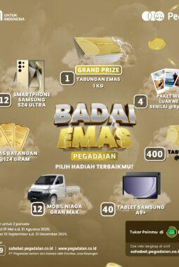 PT Pegadaian Hadirkan Program Loyalitas “Badai Emas Pegadaian 2025”, Berhadiah Tabungan Emas hingga Paket Haji