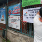 Pemasangan spanduk baru yang berisi keterangan harga HET Gas 3Kg terbaru pada tanggal 16/06/2025