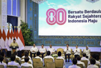 Presiden Prabowo Subianto secara resmi meluncurkan tema dan logo peringatan Hari Ulang Tahun (HUT) ke-80 Kemerdekaan Republik Indonesia (RI) di Istana Negara, Jakarta, pada Rabu, 23 Juli 2025. (Foto: BPMI Setpres)

Read more: https://setkab.go.id/logo-dan-tema-hut-ke-80-kemerdekaan-ri-resmi-diluncurkan-bersatu-berdaulat-untuk-indonesia-maju/