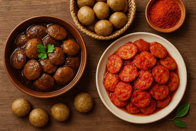 Ilustrasi makanan terbuat dari jengkol