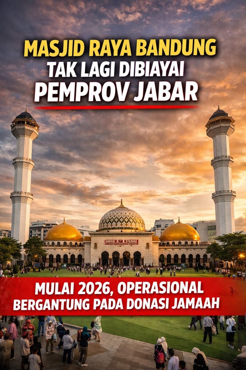 Masjid Raya Bandung Tidak Lagi Dibiayai Pemprov Jabar