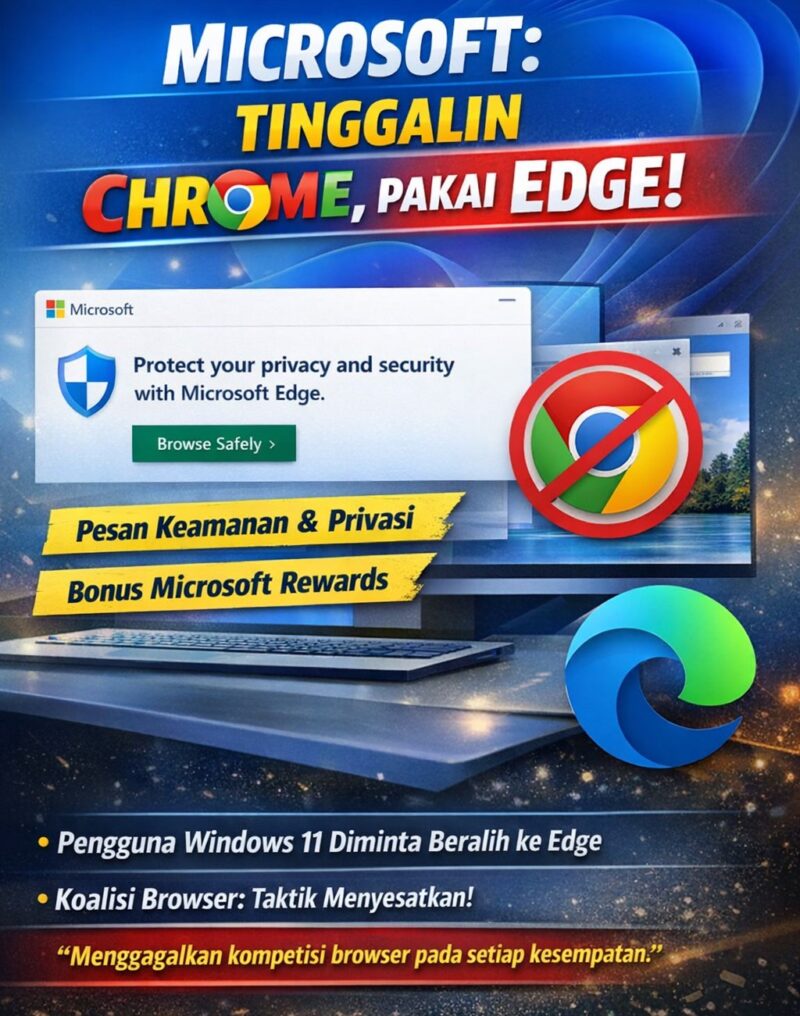 Microsoft Dorong Pengguna Windows 11 Tinggalkan Chrome, Edge Dipromosikan Lewat Pesan Keamanan