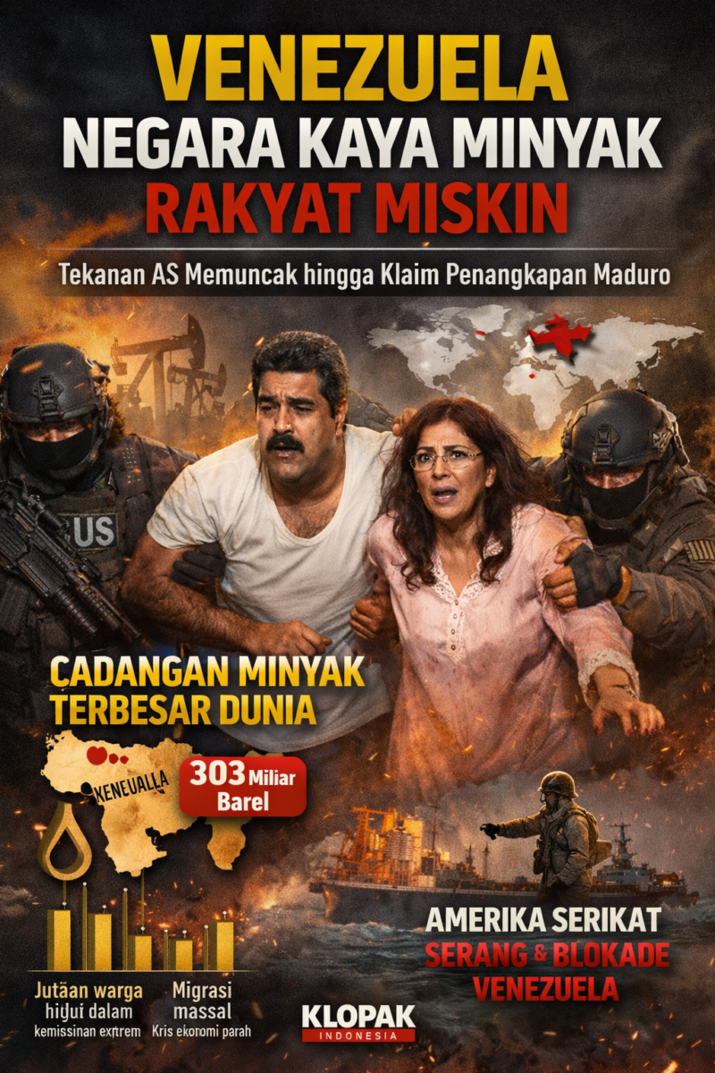 Venezuela Negara Kaya Minyak tapi Rakyat Miskin, Tekanan AS Memuncak hingga Klaim Penangkapan Maduro