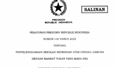 Prabowo Teken Perpres Nomor 116 Tahun 2025 tentang SMA Unggul Garuda, Fokus Cetak SDM Sains dan Teknologi