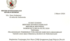 Menaker Yassierli Terbitkan SE THR 2026, Wajib Dibayar Penuh H-7 dan Tidak Boleh Dicicil