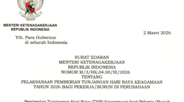 Menaker Yassierli Terbitkan SE THR 2026, Wajib Dibayar Penuh H-7 dan Tidak Boleh Dicicil