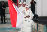 Atlet basket Dewa Ayu Made Sriartha Kusuma Dewi dan atlet karate Daniel Hutapea dipercaya menjadi flag bearer atau pembawa bendera Merah Putih pada Opening Ceremony Asian Games Aichi-Nagoya 2026. (dok. Herry/Kemenpora)