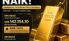 Harga Emas Naik, Kemendag Tetapkan HPE US$142.154 per Kilogram