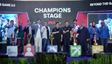 Wamenpora RI Taufik Hidayat menyampaikan apresiasi atas kehadiran perwakilan klub olahraga dan atlet dalam Champions Stage by INA Sports pada ISS di JICC, Minggu (13/9) sore.(foto:raiky/kemenpora.go.id)